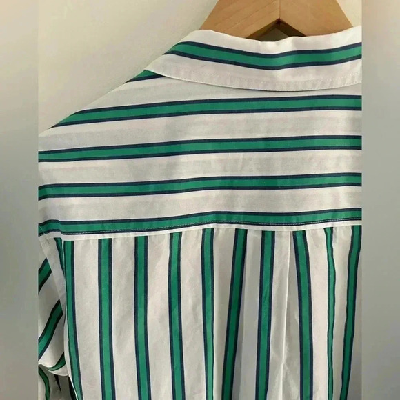 DRAPER JAMES CARLY button down shirt mini sundress with belt in bold stripe SZ M - Picture 8 of 8